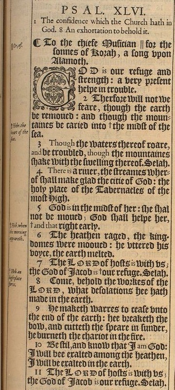 Psalm 46 King James bible original text 1611